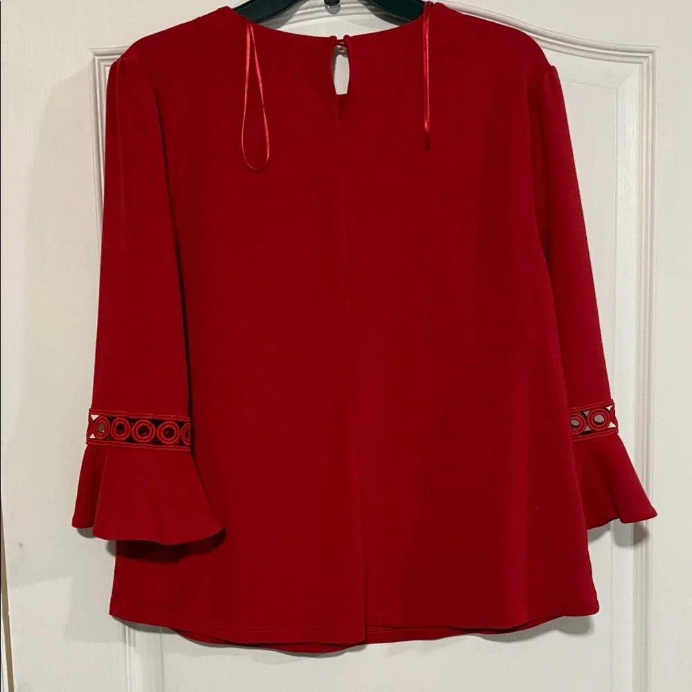 The Limited Red Blouse with Bell Sleeves - Picture 6 of 11
